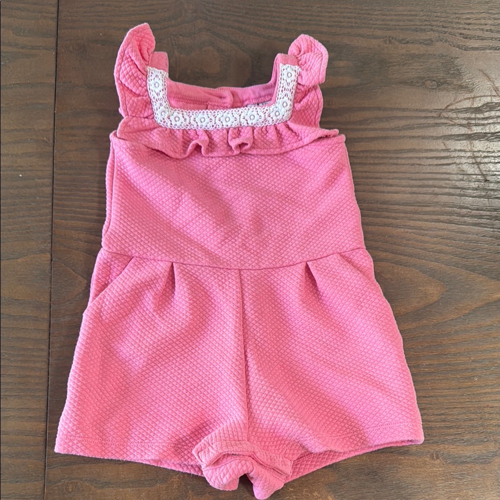 Pink Ruffled Kids Romper - Picture 2 of 7